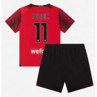 Otroški Nogometni dresi AC Milan Christian Pulisic #11 Domači 2023-24 Kratek Rokav (+ Kratke hlače)
